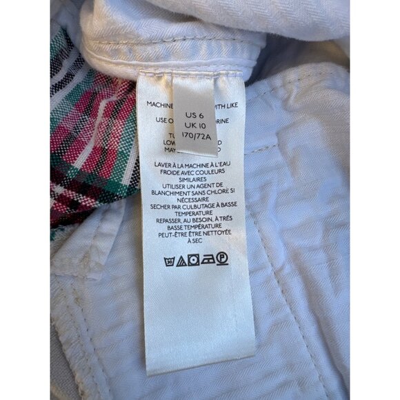 Free People Marlowe Yard Dye Trousers Womens 6 Plaid Seersucker - Picture 7 of 9